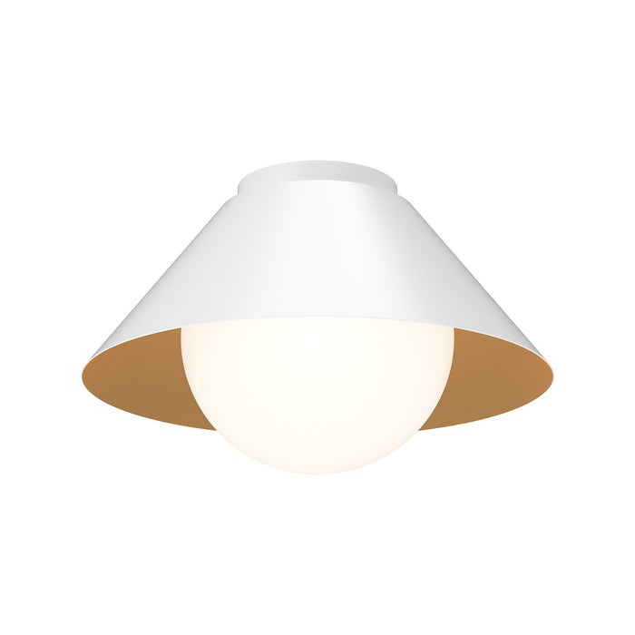 Alora One Light Flush Mount from the Remy collection in Brushed Gold/Opal Glass|Matte Black/Opal Glass|White/Opal Glass finish
