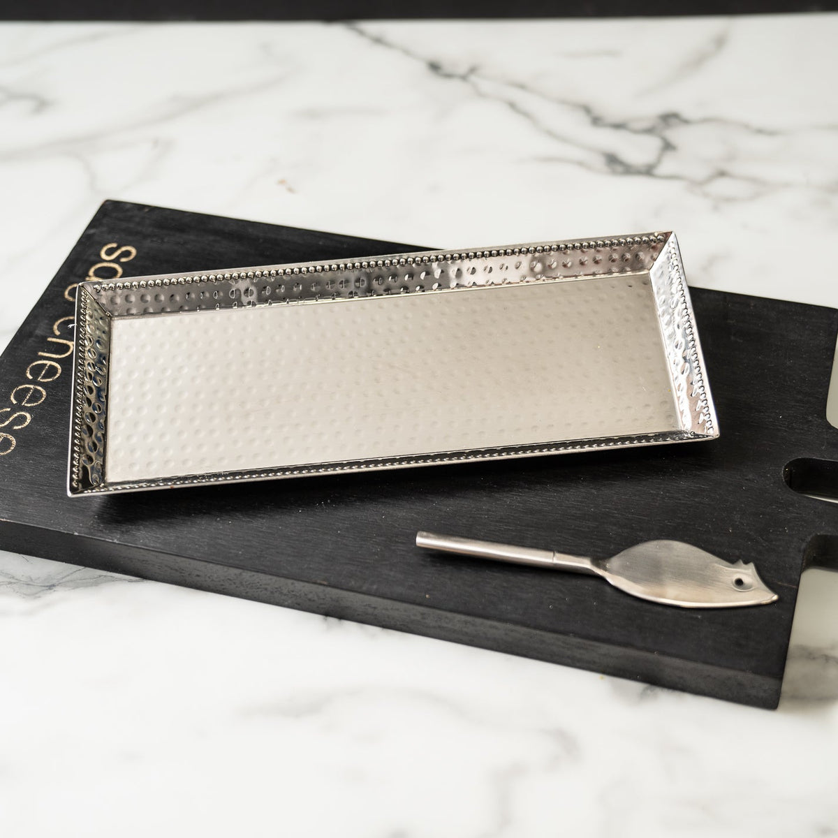 Design Shop Stainless Steel Silver Plate With Beaded Edge