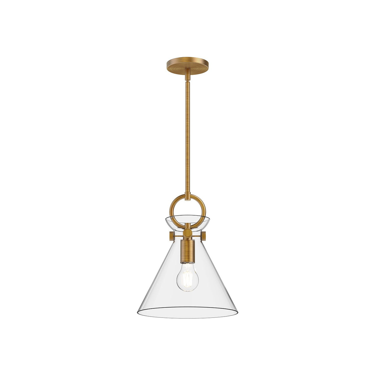 Alora - PD412511AGCL - One Light Pendant - Emerson - Aged Gold/Clear Glass
