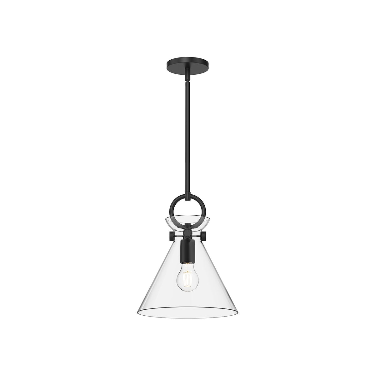 Alora - PD412511MBCL - One Light Pendant - Emerson - Matte Black/Clear Glass