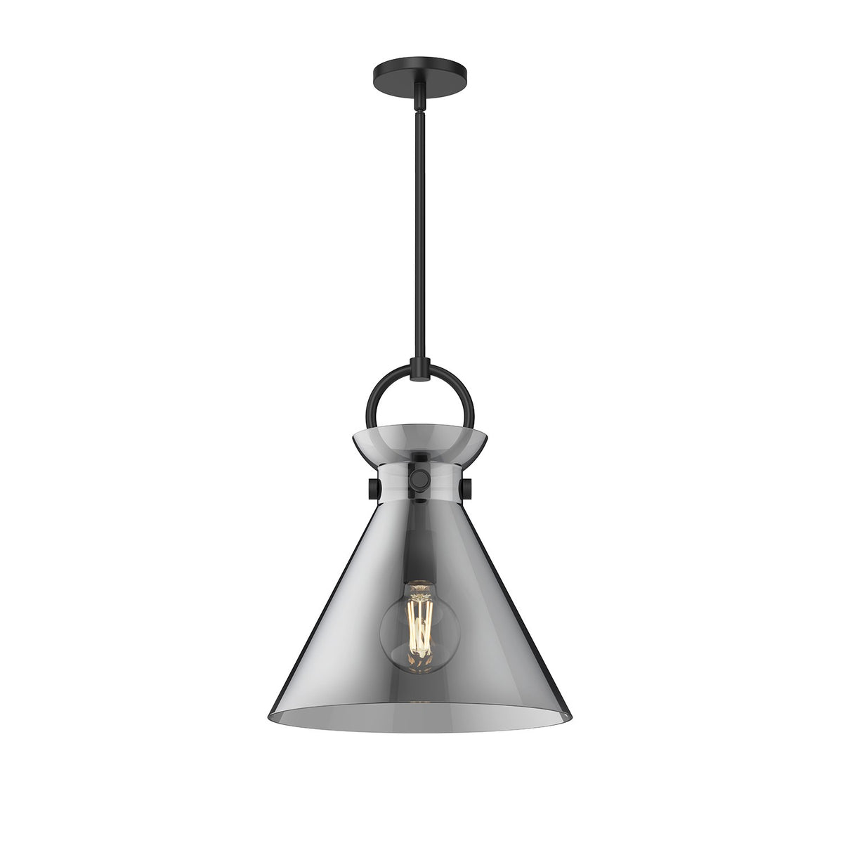 Alora - PD412514MBSM - One Light Pendant - Emerson - Matte Black/Smoked Glass
