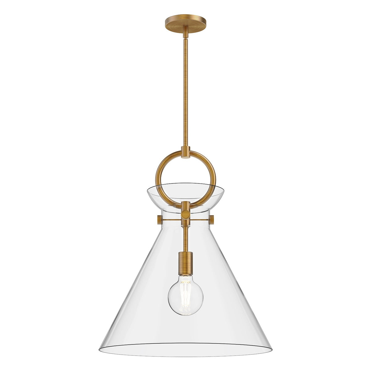 Alora - PD412518AGCL - One Light Pendant - Emerson - Aged Gold/Clear