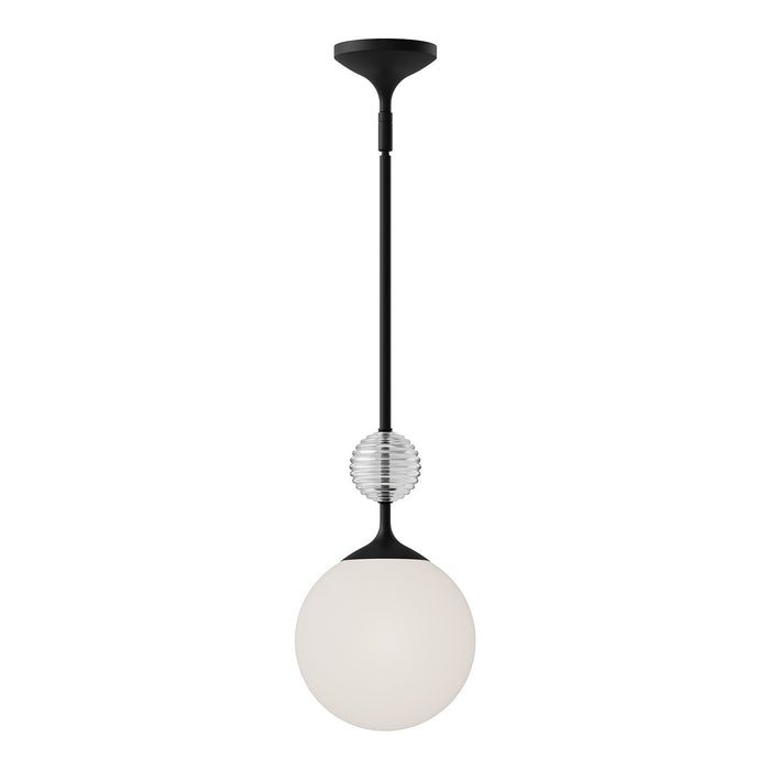 Alora One Light Pendant from the Celia collection in Brushed Gold/Opal Glass|Matte Black/Opal Glass finish