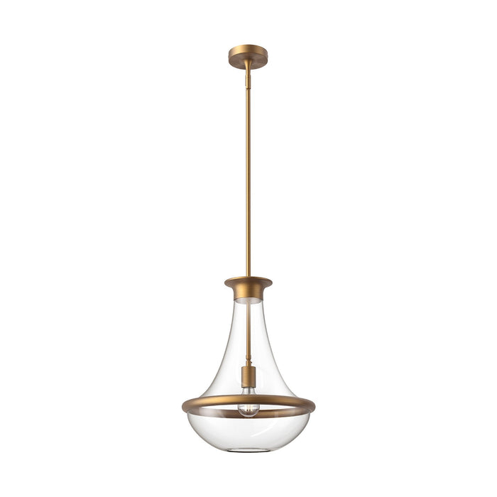 Alora One Light Pendant from the Marcel collection in Aged Gold|Chrome|Matte Black finish