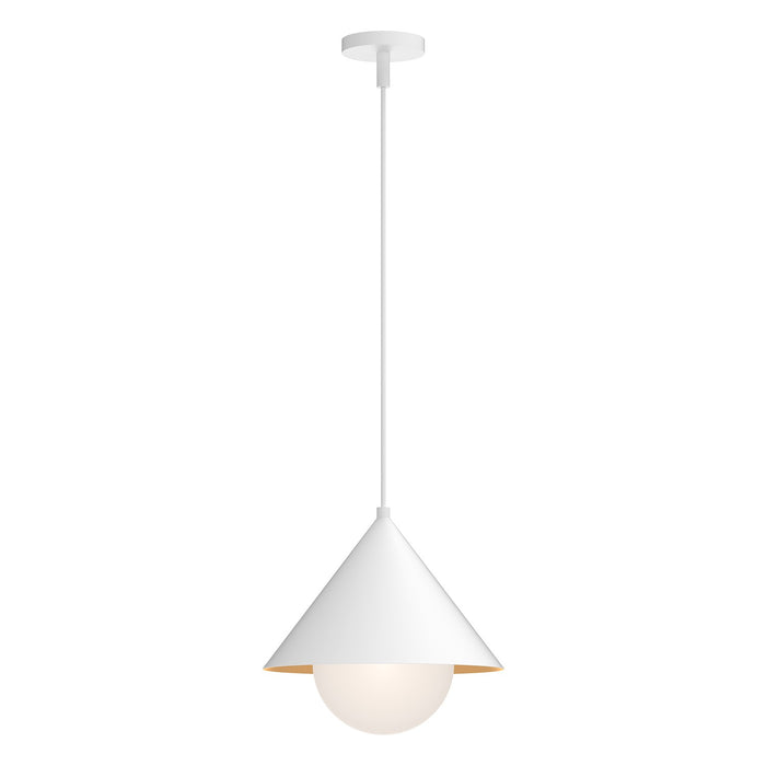 Alora One Light Pendant from the Remy collection in Brushed Gold/Opal Glass|Matte Black/Opal Glass|White/Opal Glass finish
