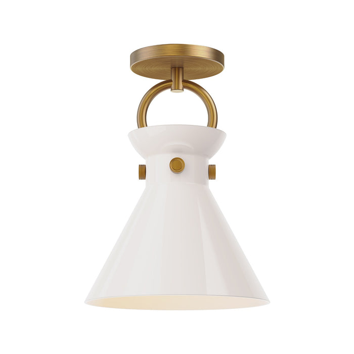 Alora One Light Semi-Flush Mount from the Emerson collection in Aged Gold finish