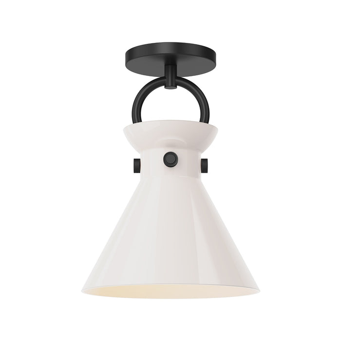 Alora One Light Semi-Flush Mount from the Emerson collection in Matte Black finish