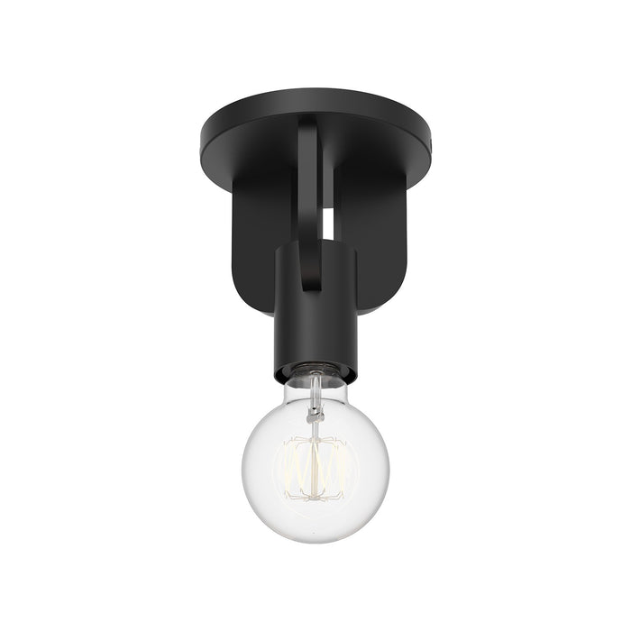 Alora One Light Semi-Flush Mount from the Claire collection in Aged Gold|Matte Black finish