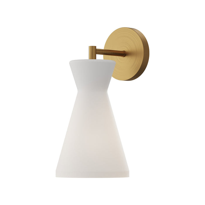 Alora One Light Wall Sconce from the Betty collection in Aged Gold/Opal Glass|Matte Black/Opal Glass finish