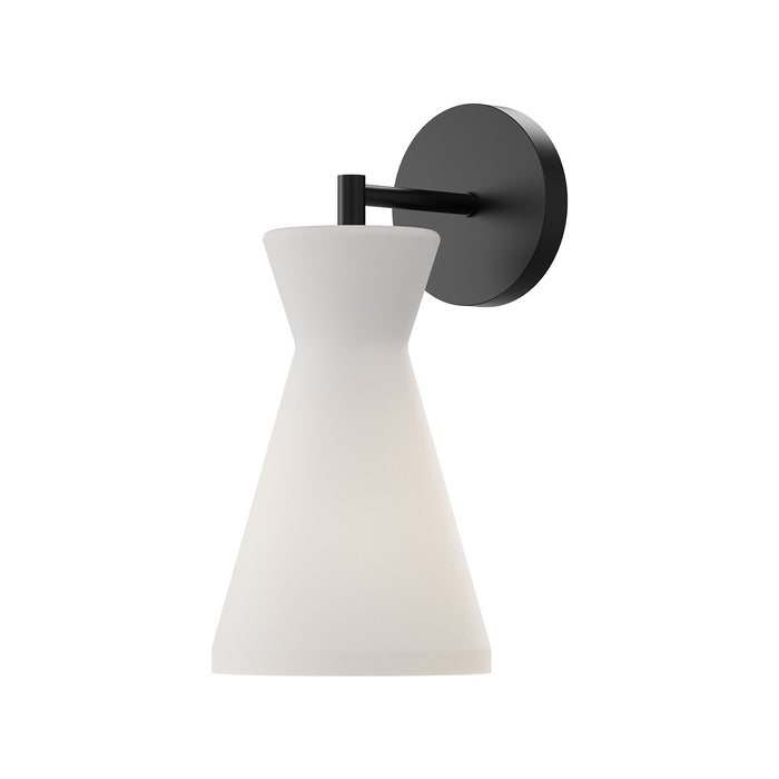 Alora One Light Wall Sconce from the Betty collection in Aged Gold/Opal Glass|Matte Black/Opal Glass finish