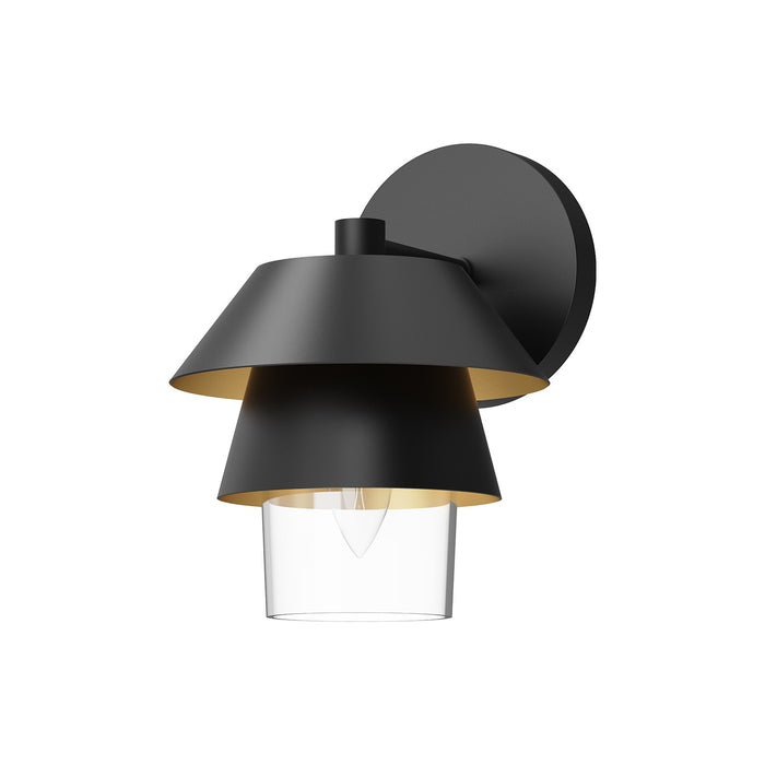 Alora One Light Wall Sconce from the Tetsu collection in Brushed Gold/Clear Glass|Matte Black/Clear Glass finish