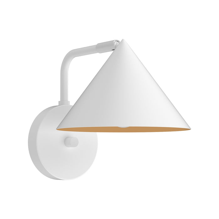 Alora One Light Wall Sconce from the Remy collection in Brushed Gold|Matte Black|White finish