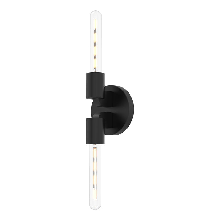 Alora Two Light Wall Sconce from the Claire collection in Aged Gold|Matte Black finish