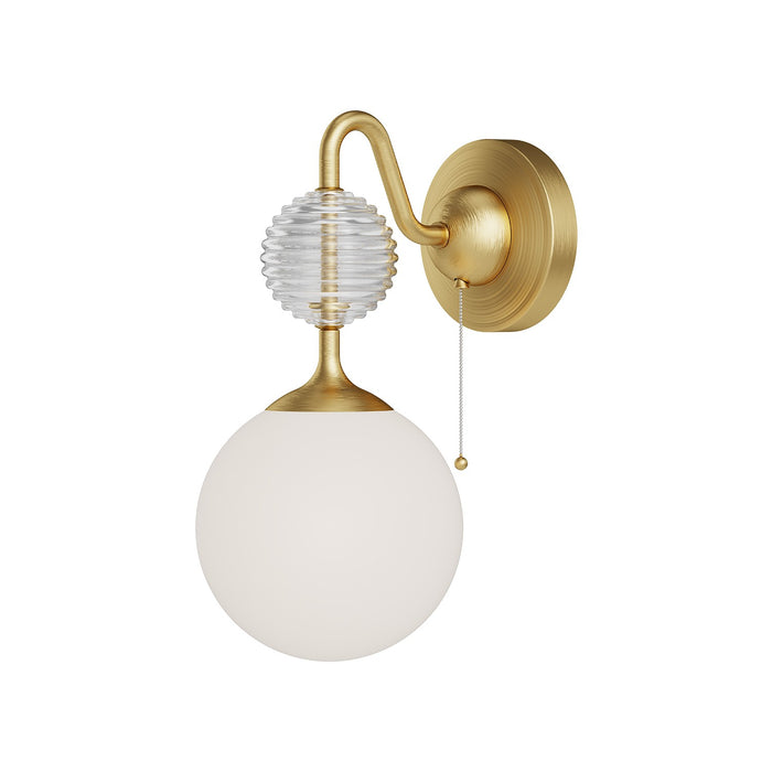 Alora One Light Wall Sconce from the Celia collection in Brushed Gold/Opal Glass|Matte Black/Opal Glass finish