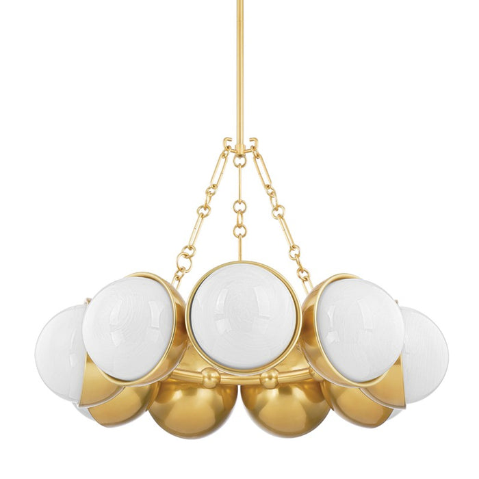 Corbett Lighting Nine Light Chandelier from the Althea collection in Vintage Polished Brass finish