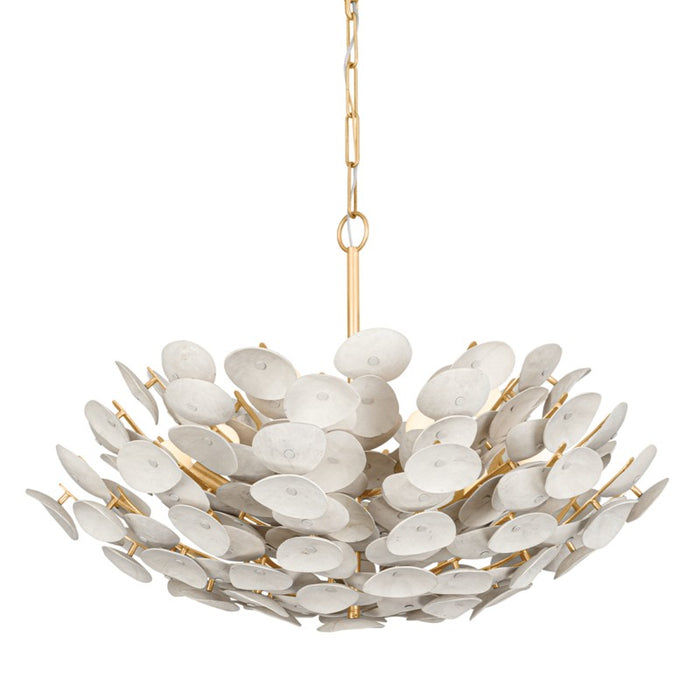 Corbett Lighting Nine Light Chandelier from the Aimi collection in Vintage Gold Leaf finish