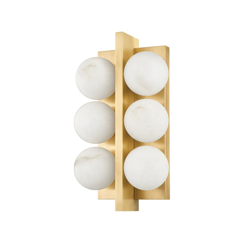Corbett Lighting Six Light Wall Sconce from the Emille collection in Vintage Brass finish
