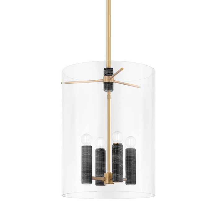 Corbett Lighting Four Light Lantern from the Adonis collection in Vintage Brass finish