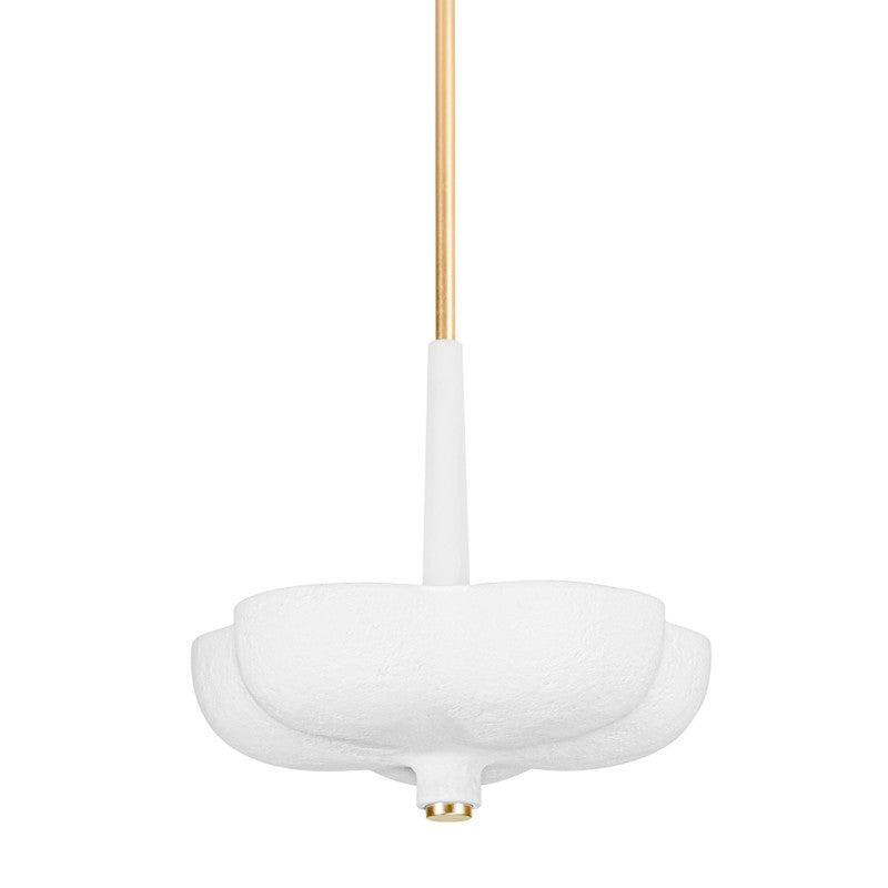 Corbett Lighting Three Light Pendant from the Rimini collection in Gold Leaf / Gesso White finish