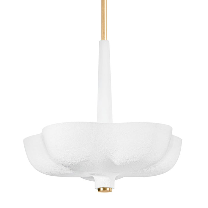 Corbett Lighting Five Light Pendant from the Rimini collection in Gold Leaf / Gesso White finish