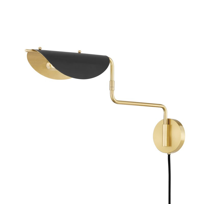 Hudson Valley - 5213-AGB/SBK - One Light Portable Wall Sconce - Suffield - Aged Brass