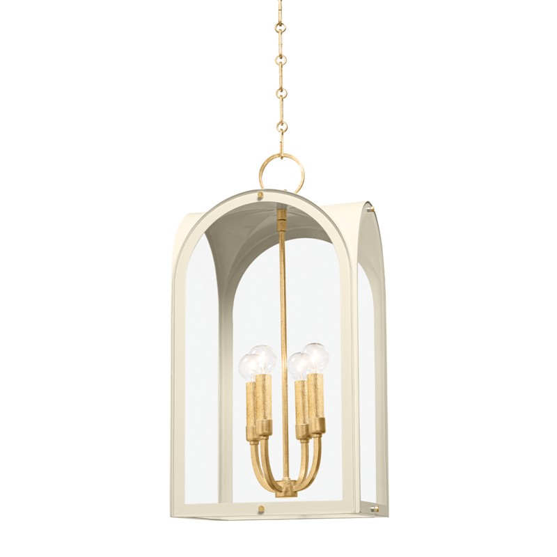 Hudson Valley - 6613-VGL/SSD - Four Light Lantern - Lincroft - Vintage Gold Leaf
