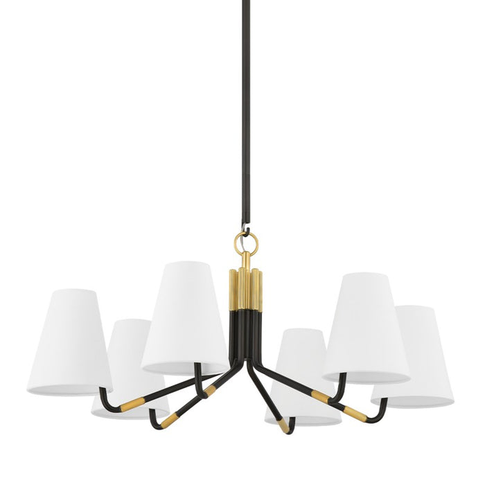 Hudson Valley Six Light Chandelier from the Stanwyck collection in Aged Brass/Distressed Bronze finish