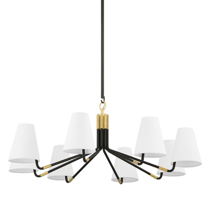 Hudson Valley Eight Light Chandelier from the Stanwyck collection in Aged Brass/Distressed Bronze finish
