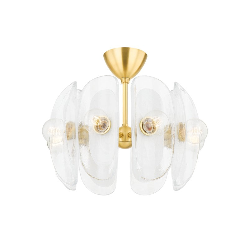 Hudson Valley - 9122-AGB - Eight Light Semi Flush Mount - Hilo - Aged Brass