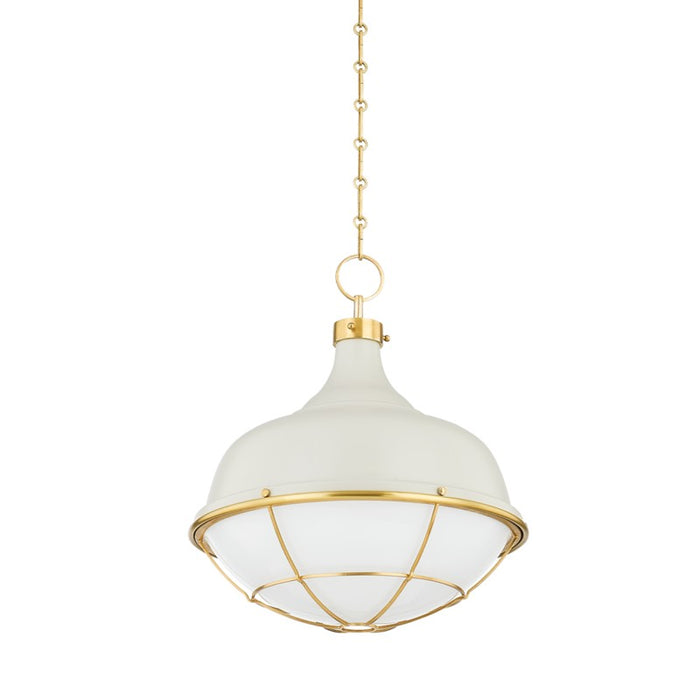 Hudson Valley One Light Pendant from the Holkham collection in Aged Brass finish
