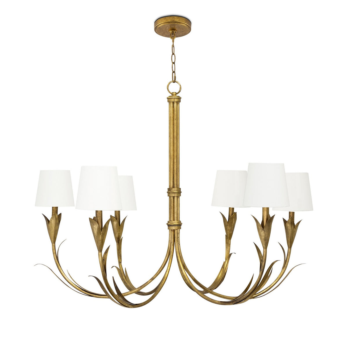 Regina Andrew - 16-1416GLD - Six Light Chandelier - River Reed - Antique Gold Leaf