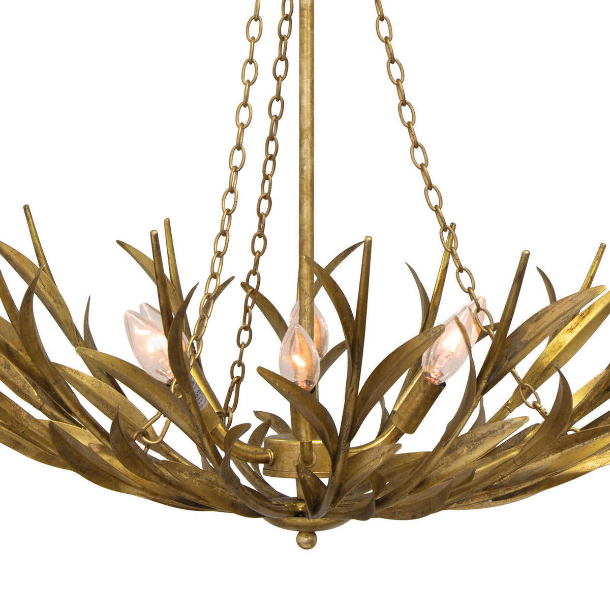 Regina Andrew - 16-1420GLD - Six Light Chandelier - River Reed - Antique Gold Leaf