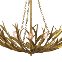 Regina Andrew - 16-1420GLD - Six Light Chandelier - River Reed - Antique Gold Leaf