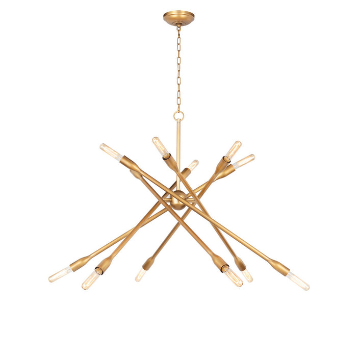 Regina Andrew 12 Light Chandelier from the Cobra collection in Natural Brass finish