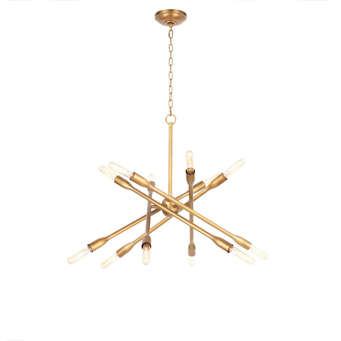 Regina Andrew 12 Light Chandelier from the Cobra collection in Natural Brass finish