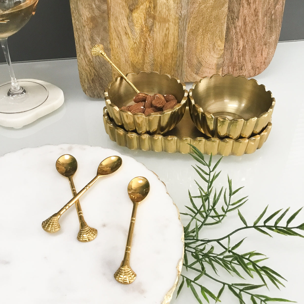 Design Shop Brass Coffe Spoon Set