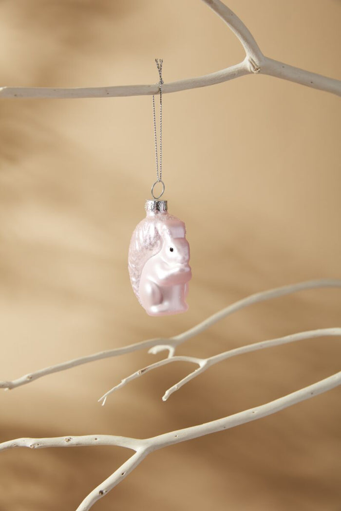 Design Shop Pink Metallic Squirrel Ornament Pink, 1.25" X 3", Set of 6.