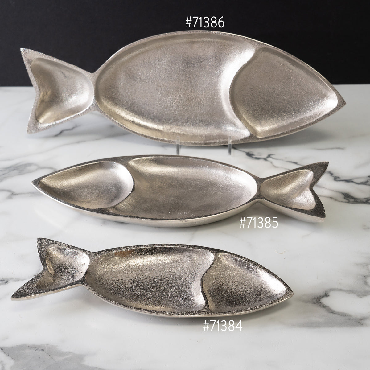 Design Shop Textured Aluminum Fish-Shaped Serving Dish