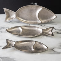 Design Shop Textured Aluminum Fish-Shaped Serving Dish