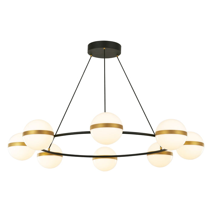 Alora LED Chandelier from the Tagliato collection in Matte Black/Brushed Gold finish