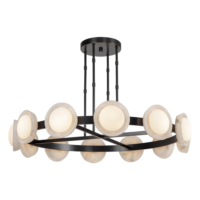 Alora LED Chandelier from the Alonso collection in Urban Bronze/Alabaster finish