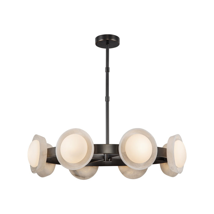 Alora LED Chandelier from the Alonso collection in Urban Bronze/Alabaster finish