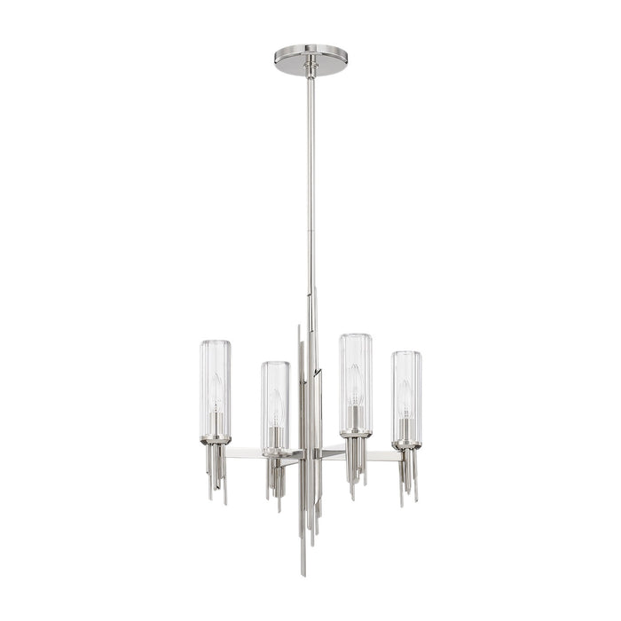 Alora Four Light Chandelier from the Torres collection in Polished Nickel finish