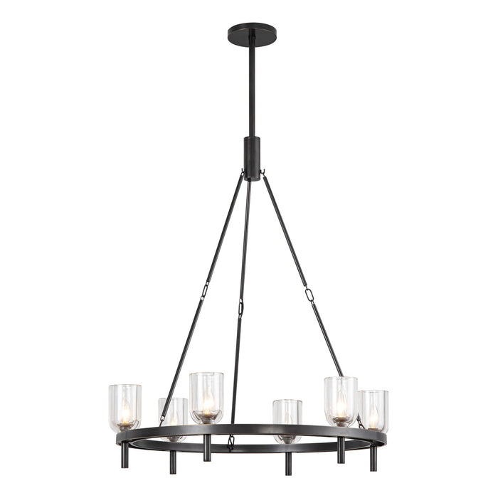 Alora Six Light Chandelier from the Lucian collection in Urban Bronze/Clear Crystal finish