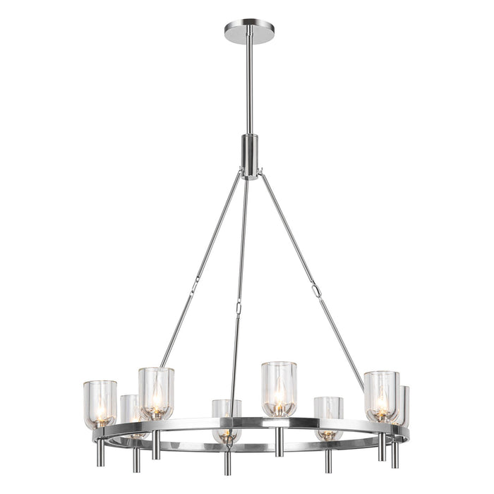 Alora Eight Light Chandelier from the Lucian collection in Polished Nickel/Clear Crystal finish