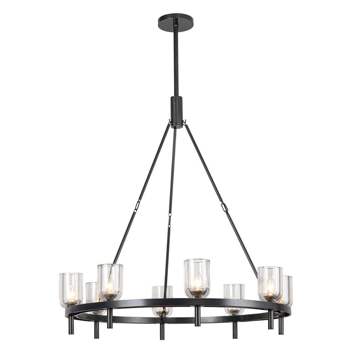 Alora Eight Light Chandelier from the Lucian collection in Urban Bronze/Clear Crystal finish