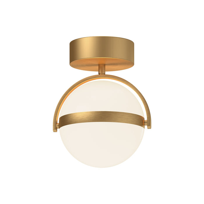 Alora LED Flush Mount from the Globo collection in Brushed Gold|Matte Black finish