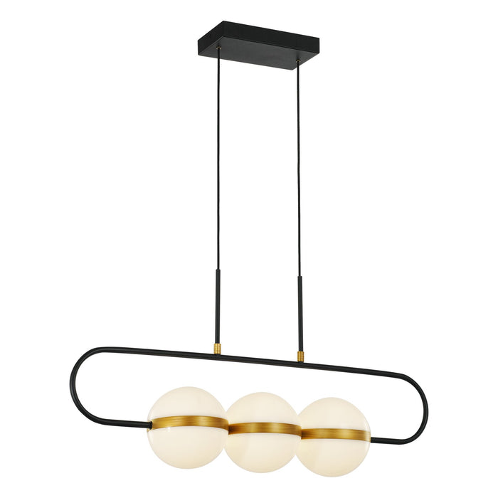 Alora LED Pendant from the Tagliato collection in Matte Black/Brushed Gold finish