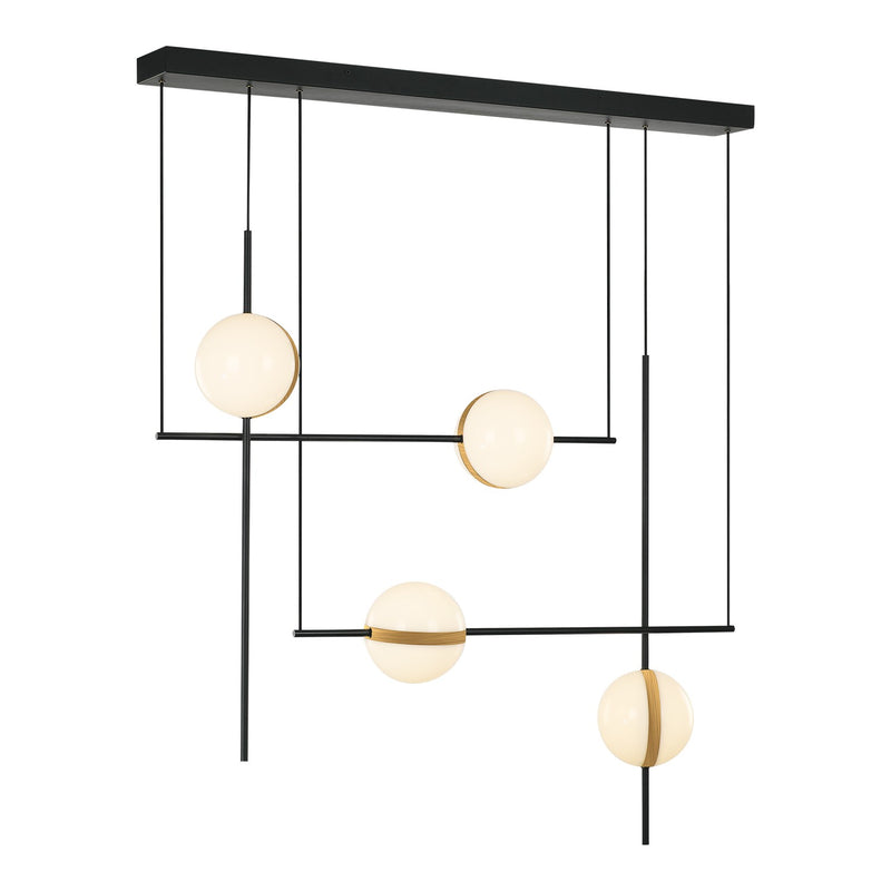 Alora LED Pendant from the Tagliato collection in Matte Black/Brushed Gold finish