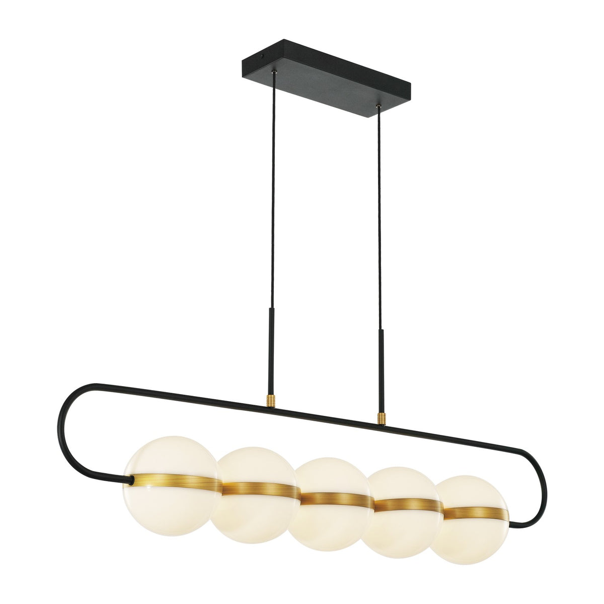 Alora LED Pendant from the Tagliato collection in Matte Black/Brushed Gold finish